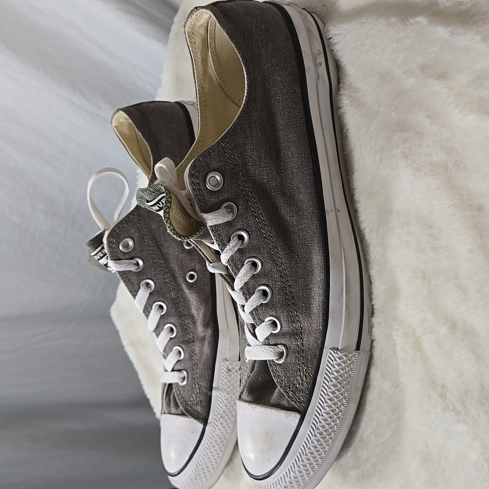 Convere Gray/Green Low Tops Size 11.5 - Picture 5 of 7